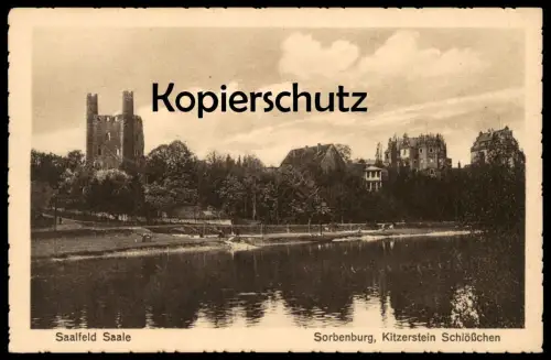 ALTE POSTKARTE SAALFELD SAALE SORBENBURG KITZERSTEIN SCHLÖSSCHEN Schloss chateau castle Ansichtskarte postcard cpa