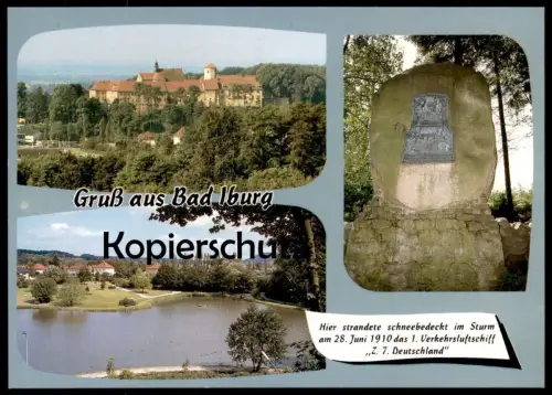 ÄLTERE POSTKARTE BAD IBURG ZEPPELINSTEIN HIER STRANDETE LUFTSCHIFF Z 7 AM 28.06.1910 airship dirigeable Zeppelin AK cpa