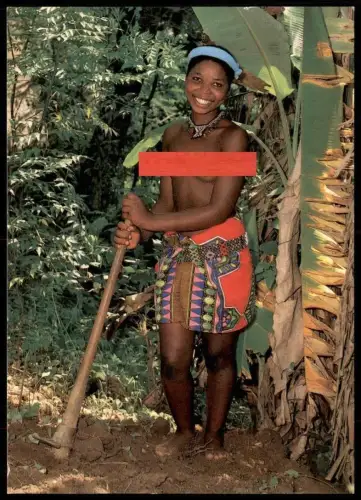 ÄLTERE POSTKARTE AFRICAN LIFE NATAL Africa femme nu nue nus nude breast woman nudity nackte Frau nackt seins postcard