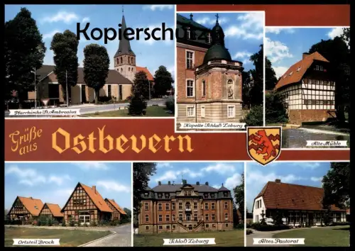 ÄLTERE POSTKARTE OSTBEVERN BROCK SCHLOSS LOBURG INTERNAT ALTE MÜHLE PASTORAT ST. AMBROSIUS AK cpa postcard Ansichtskarte