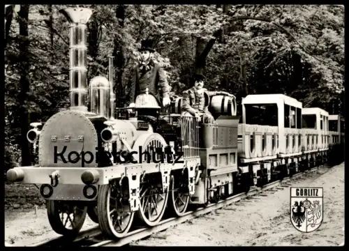 ÄLTERE POSTKARTE GÖRLITZ PIONIEREISENBAHN Eisenbahn Dampflok Lokomotive Zug train Zgorzelec Ansichtskarte postcard cpa