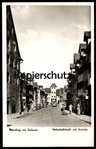 ALTE POSTKARTE DIE UNTERSTADT IN MEERSBURG UNTERSTADTSTRASSE PHOTO HAUFF Oldtimer old cars Auto Ansichtskarte postcard