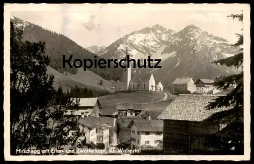 ALTE POSTKARTE KLEINWALSERTAL HIRSCHEGG MIT ELFER- UND ZWÖLFERKOPF Stempel Sondertarif Ansichtskarte AK cpa postcard