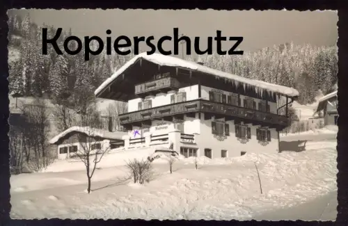 ÄLTERE POSTKARTE REIT IM WINKL HOTEL PENSION WALBURGA 1957 IM WINTER snow hiver neige Ansichtskarte AK cpa postcard