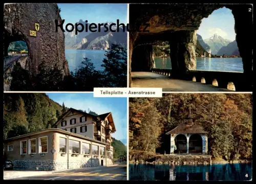 ÄLTERE POSTKARTE AXENSTRASSE TELLSPLATTE TELLSKAPELLE URI Vierwaldstättersee cpa AK Ansichtskarte postcard