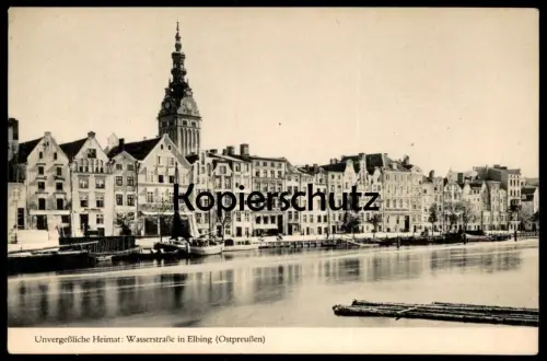 ALTE POSTKARTE WASSERSTRASSE IN ELBING UNVERGESSLICHE HEIMAT Polska Poland Polen Ostpreussen postcard Ansichtskarte CVJM