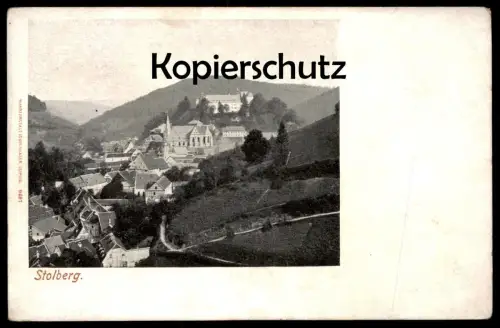 ALTE POSTKARTE STOLBERG IM HARZ TOTALANSICHT GESAMTANSICHT Total Schloss Louis Glaser Leipzig Ansichtskarte cpa postcard