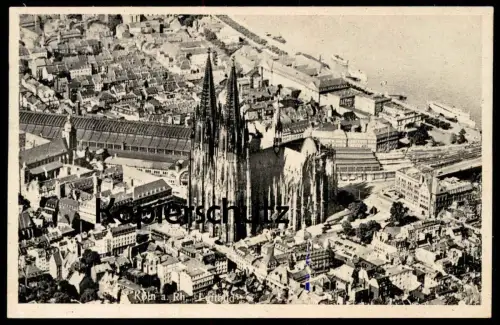 ALTE POSTKARTE KÖLN FLIEGERAUFNAHME BESCHRIEBEN 1943 Luftbild Kölner Dom Cöln Ansichtskarte AK cpa postcard