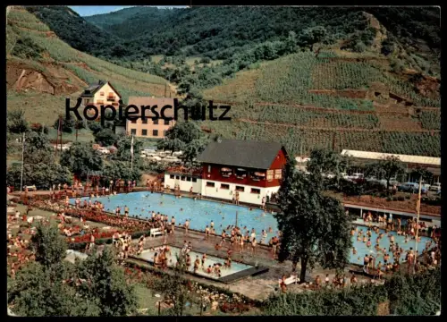 ÄLTERE POSTKARTE TREIS-KARDEN MOSEL SCHWIMMBAD piscine piscines swimming pool Cochem Ansichtskarte AK postcard