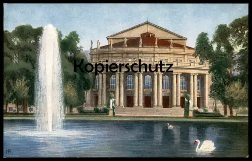 ALTE POSTKARTE STUTTGART LANDESTHEATER Theater Schwan cygne Ansichtskarte AK postcard cpa