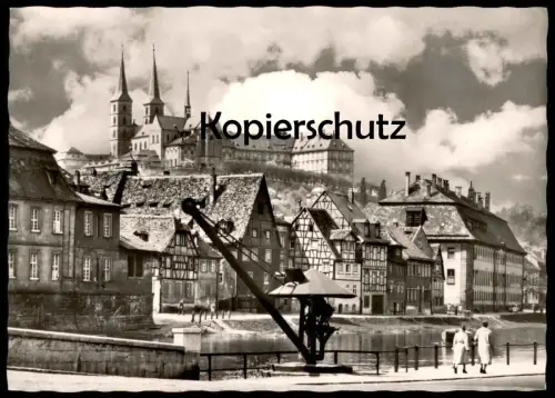 ÄLTERE POSTKARTE BAMBERG KRANEN MIT MICHELSBERG Ansichtskarte AK cpa postcard