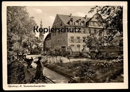 ALTE POSTKARTE OFFENBURG BADEN VINZENTIUSHAUSGARTEN Vinzentiushaus cpa postcard Ansichtskarte AK