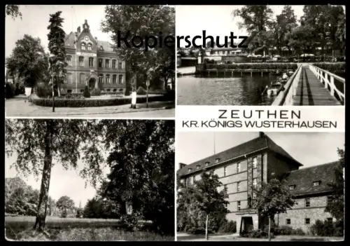ÄLTERE POSTKARTE ZEUTHEN RATHAUS SEEBRÜCKE KREIS KÖNIGS WUSTERHAUSEN Königswusterhausen KWH Ansichtskarte