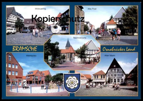 ÄLTERE POSTKARTE BRAMSCHE MÖBIUSRING ALTE POST BRUNNEN MARKTPLATZ ALTER MARKT Audi 80 Ansichtskarte postcard cpa AK