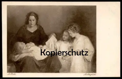 ALTE POSTKARTE MUTTERGLÜCK A. ROTH VERLAG WIECHMANN MÜNCHEN Kind Mutter enfant baby child mother postcard Ansichtskarte