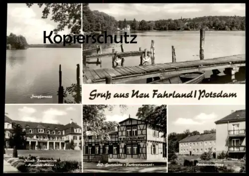 ÄLTERE POSTKARTE GRUSS AUS NEU FAHRLAND BEI POTSDAM SANATORIUM HEINRICH HEINE NEUBAUSIEDLUNG Neufahrland postcard AK cpa