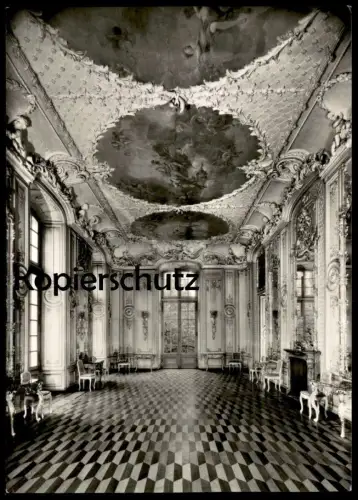 ÄLTERE POSTKARTE DÜSSELDORF SCHLOSS BENRATH HAUPTGEBÄUDE WESTLICHER GARTENSAAL chateau castle Ansichtskarte postcard
