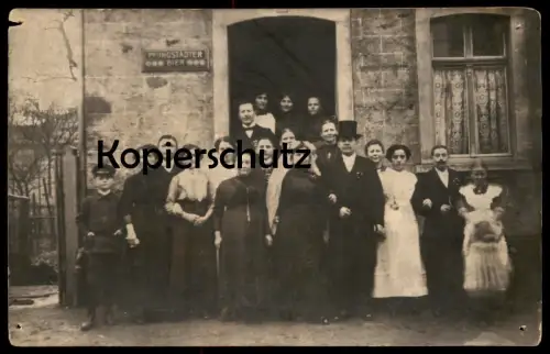 ALTE FOTO POSTKARTE HOCHZEIT VOR GASTHAUS VERM. PFUNGSTADT PFUNGSTÄDTER BIER marriage mariage Ansichtskarte cpa postcard