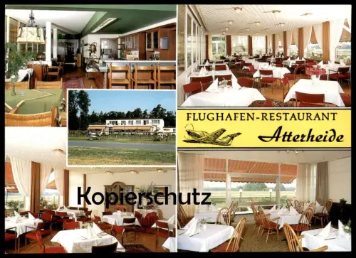 ÄLTERE POSTKARTE FLUGHAFEN RESTAURANT ATTERHEIDE OSNABRÜCK Besitzer Küchenmeister H. Gensch Airport Aeroport Aéroport