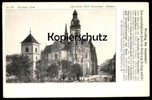 ALTE POSTKARTE KASCHAU DOM KOSICE MYRRHOLIN-WELT PANORAMA FRANKFURT Ansichtskarte AK postcard cpa