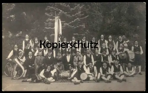 ALTE POSTKARTE MUSIKKAPELLE JENBACH BAD FEILNBACH Tuba Trommel Trompete Kapelle Tracht Ansichtskarte cpa photo postcard