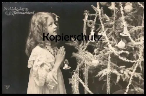 ALTE POSTKARTE FRÖHLICHE WEIHNACHTEN KIND TANNENBAUM child enfant girl postcard Ansichtskarte AK cpa