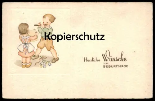 ALTE POSTKARTE KINDER FLÖTE MUSIK 1938 Stempel Hainburg flute Blockflöte enfants children Ansichtskarte AK cpa postcard