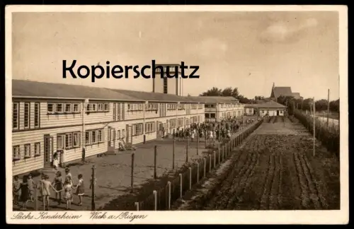 ALTE POSTKARTE WIEK RÜGEN SÄCHSISCHES KINDERHEIM ISOLIERHÖFE ARCHITEKT WALDO WENZEL Architektur children's home cpa AK