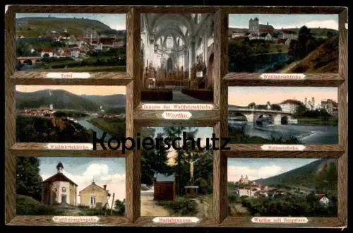 ALTE POSTKARTE WARTHA TOTAL INNERES DER WALLFAHRTSKIRCHE NEISSE MARIABRUNNEN Bardo Schlesien cpa postcard Ansichtskarte