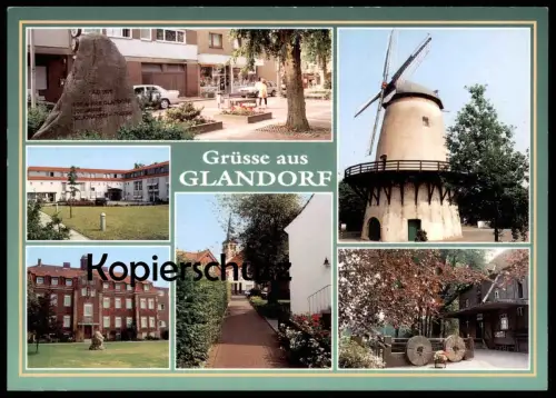 ÄLTERE POSTKARTE GRÜSSE AUS GLANDORF WINDMÜHLE MÜHLSTEINE THIEPLATZ Mühle Mill Moulin à vent Windmill postcard AK cpa