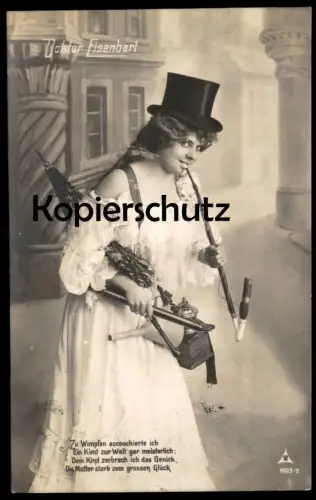 ALTE POSTKARTE BAD WIMPFEN DOKTOR EISENBART ZU WIMPFEN ACCOUCHIERTE ICH EIN KIND ZUR WELT Eisenbarth schwarzer Humor cpa