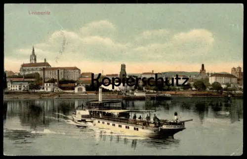 ALTE POSTKARTE LEITMERITZ LITOMERICE DAMPFER HOHENZOLLERN Schiff steamship Böhmen ceska republika czech republic AK