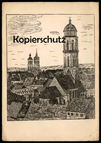 ALTE KÜNSTLER POSTKARTE GÖTTINGEN NACH ORIGINALFEDERZEICHNUNG ULRICH ZIELKE Zeichnung Ansichtskarte AK cpa postcard