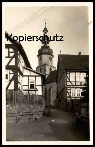 ALTE POSTKARTE BAD SALZSCHLIRF 1936 FACHWERKHAUS HÜHNER KIRCHE Huhn Ansichtskarte postcard cpa AK