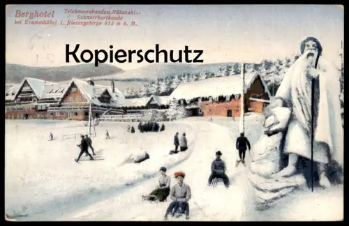 ALTE POSTKARTE KRUMMHÜBEL TEICHMANNBAUDEN SCHNURRBARTBAUDE RÜBEZAHL Karpacz cpa AK Ansichtskarte postcard Riesengebirge