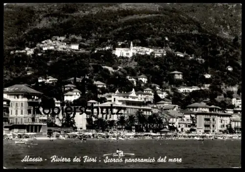 ÄLTERE POSTKARTE ALASSIO RIVIERA DEI FIORI SCORCIO PANORAMICO DAL MARE Arasce cpa postcard AK Ansichtskarte