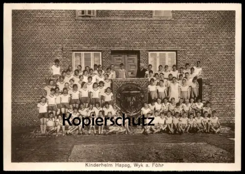 ALTE POSTKARTE WYK AUF FÖHR KINDERHEIM HAPAG children's home foyer d'enfants Ansichtskarte postcard cpa AK