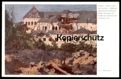 ALTE POSTKARTE KLOSTER SACRE COER TARNÓW Tarnau Polska Polen Poland SIGN. K.L. Prinz Deutsches Rotes Kreuz postcard cpa