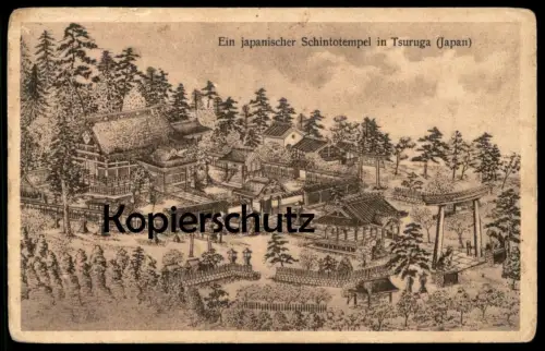 ALTE POSTKARTE JAPAN EIN JAPANISCHER SCHINOTEMPEL IN TSURUGA Tempel temple Japon Ansichtskarte cpa postcard