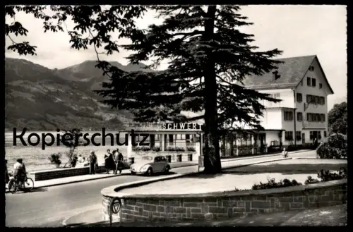 ÄLTERE POSTKARTE GERSAU GASTHAUS SCHWERT VW KÄFER VOLKSWAGEN VIERWALDSTÄTTERSEE postcard cpa AK Schweiz Suisse Helvetia