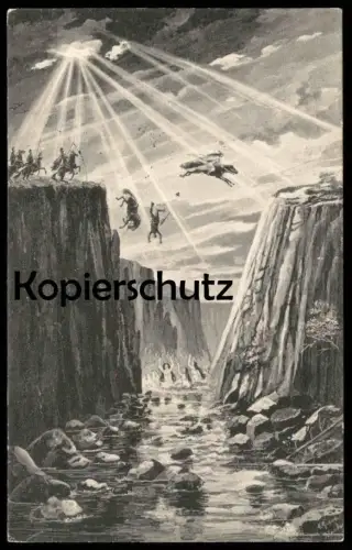 ALTE POSTKARTE SAGE VON DER ROSSTRAPPE NIXE MEERJUNGFRAU Oceaniden mermaid fairy tale Märchen conte de fée postcard