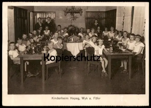 ALTE POSTKARTE WYK AUF FÖHR KINDERHEIM HAPAG WEIHNACHTEN KRIPPE Weihnachtskrippe Holzkrippe Ansichtskarte postcard cpa