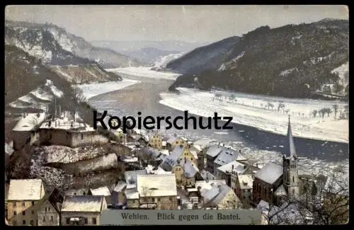 ALTE POSTKARTE WEHLEN BLICK GEGEN DIE BASTEI SCHNEE WINTER NENKE & OSTERMAIER DRESDEN PHOTOCHROMIE Ansichtskarte cpa AK