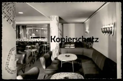 ÄLTERE POSTKARTE MÜNSTER WESTFALEN STADT-HOTEL LUDGERISTRASSE 11-17 Lounge Bar Ansichtskarte AK cpa postcard