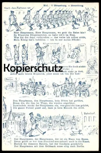 ALTE POSTKARTE HAUPTMANN VON KÖPENICK BERLIN SOLDATENKARTE LIEDERKARTE Humor Militär Wilhelm Voigt Ansichtskarte AK cpa
