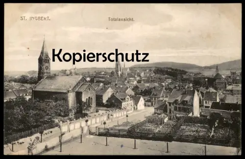 ALTE POSTKARTE ST. INGBERT TOTALANSICHT TOTAL GESAMTANSICHT SAAR SAARGEBIET cpa postcard AK Ansichtskarte