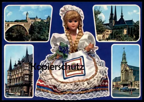 ÄLTERE POSTKARTE LUXEMBOURG MIT PUPPE doll poupée puppet LUXEMBURG cpa postcard AK Ansichtskarte