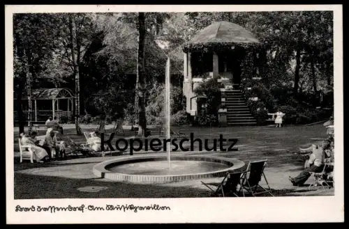ALTE POSTKARTE BAD SASSENDORF 1941 AM MUSIKPAVILLON STEMPEL BAHNPOST AACHEN HILDEN Ansichtskarte AK cpa postcard