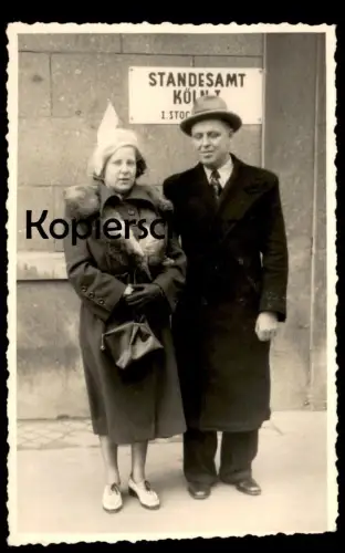 ALTE FOTO POSTKARTE KÖLN STANDESAMT EHEPAAR Ehe Hochzeit ? Pelz marriage registry office etat civil cpa photo postcard