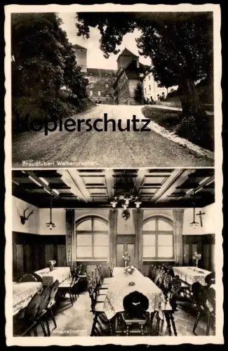 ALTE POSTKARTE WEIHENSTEPHAN BRAUSTÜBERL NEBENZIMMER FREISING Brauerei brewery Ansichtskarte AK cpa postcard